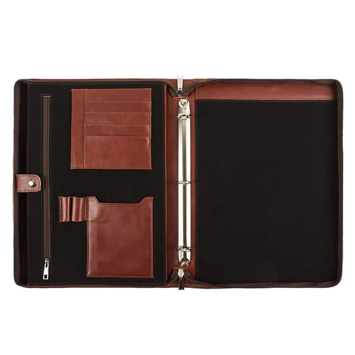 Brown Zippered A4 Compendium