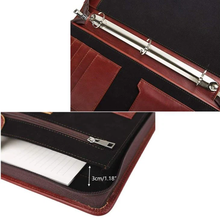 Brown Zippered A4 Compendium